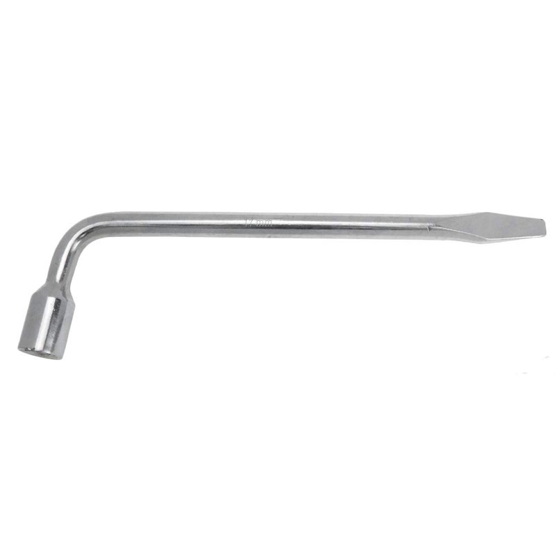 Semetall 17mm Car Spare Tire Lug Wrench,Slotted End Socket Repair Tool,Tire Replacement Tool (Silver) - Image 2